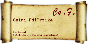 Csiri Fürtike névjegykártya